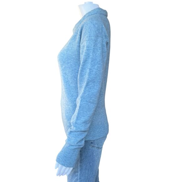 Helmut Lang Sweater Womens sz S Padded Neck Pullover Wool Blend Light Blue $345 - Picture 7 of 12